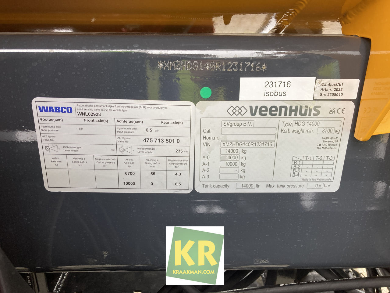 Slurry tanker Veenhuis HDG