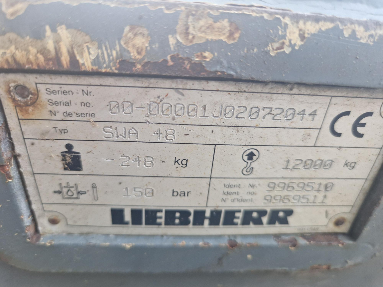 Quick coupler ENGANCHE RAPIDO LIEBHERR SWA48