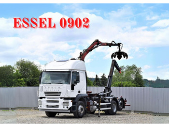 Crane truck Iveco STRALIS 400 Abrollkipper + KRAN *TOPZUSTAND 