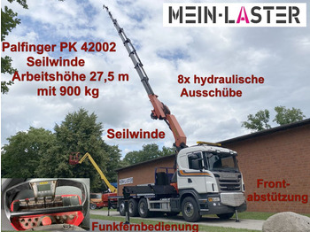 Crane truck Scania G 480 8x4 PK 42002 25m Seilwinde Frontabstützung 