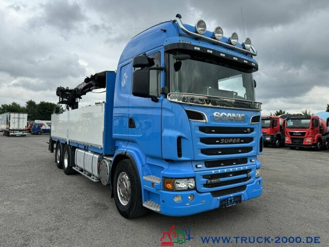 Dropside/ Flatbed truck Scania R 560 V8 Kran HIAB 185K TOP Zustand Standheizung