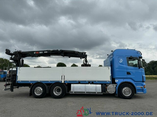 Dropside/ Flatbed truck Scania R 560 V8 Kran HIAB 185K TOP Zustand Standheizung