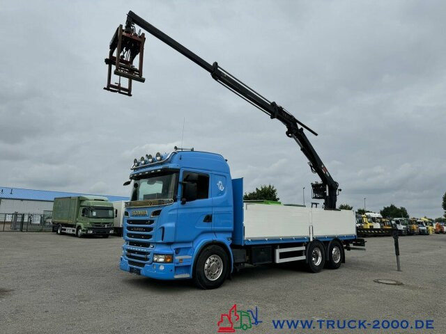 Dropside/ Flatbed truck Scania R 560 V8 Kran HIAB 185K TOP Zustand Standheizung