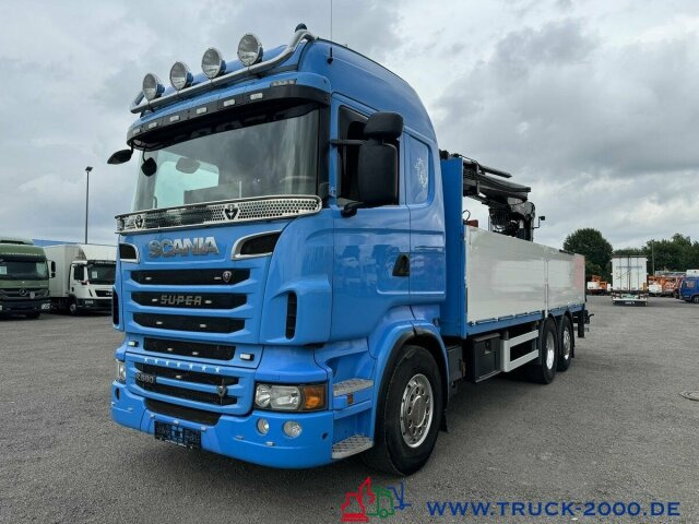 Dropside/ Flatbed truck Scania R 560 V8 Kran HIAB 185K TOP Zustand Standheizung