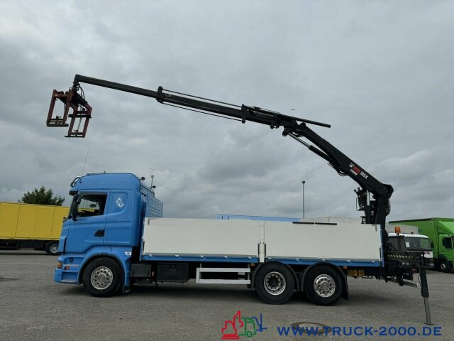 Dropside/ Flatbed truck Scania R 560 V8 Kran HIAB 185K TOP Zustand Standheizung