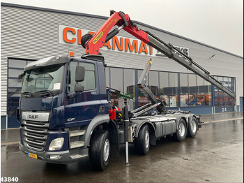 Hook lift truck DAF FAD CF 530 8x4 Euro 6 Palfinger 33 Tonmeter laadkraan