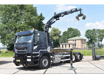 Hook lift truck Iveco Stralis 400 6x2*4 + MKG CRANE + HOOKLIFT - 252 TKM - REMOTE CONTROL - TOP CONDITION -