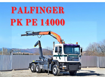 Hook lift truck MAN TG 410 A*  Abrollkipper + KRAN /6x4 