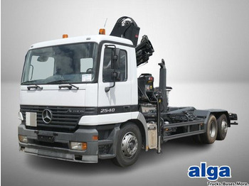 Hook lift truck Mercedes-Benz 2540 L Actros 6x2, Kran Hiab XS122,Meiller-Haken 