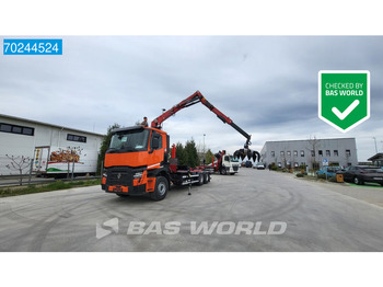 Hook lift truck Renault C 430 6X2 Jonsered 1250RZ 80 Crane 21Tons Multilift Euro 6