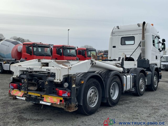 Hook lift truck Scania G 450 8x2 M-TEC Silosteller Retar. Deutscher LKW