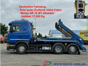 Skip loader truck Scania G 450 6x2 Meiller AK16 MT Teleabsetzer 17.000 Kg