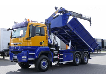 Tipper MAN TGS 26.400 2 way tipper + crane PK15002 6x6