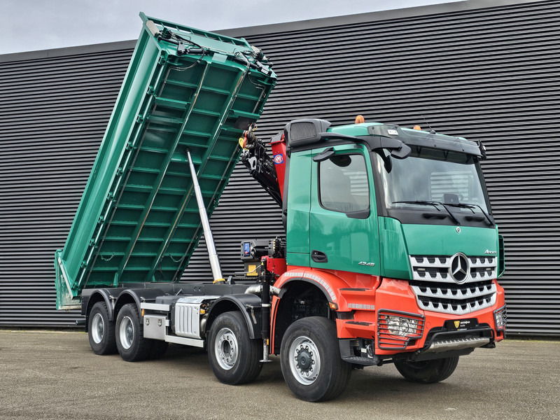 Tipper Mercedes-Benz AROCS 4145 8X6 TIPPER + HMF CRANE