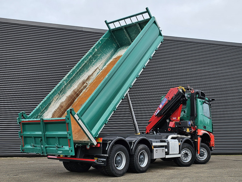 Tipper Mercedes-Benz AROCS 4145 8X6 TIPPER + HMF CRANE