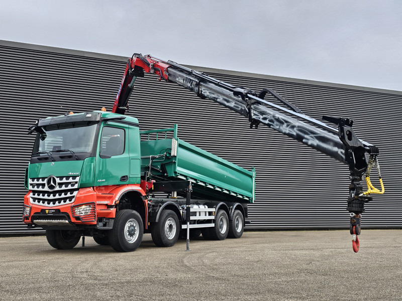 Tipper Mercedes-Benz AROCS 4145 8X6 TIPPER + HMF CRANE