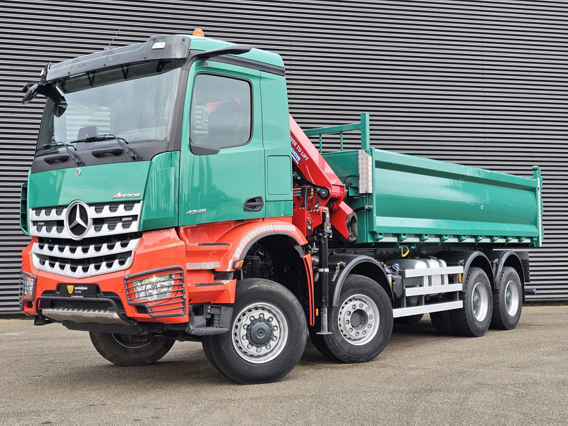 Tipper Mercedes-Benz AROCS 4145 8X6 TIPPER + HMF CRANE