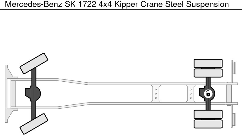 Tipper Mercedes-Benz SK 1722 4x4 Kipper Crane Steel Suspension