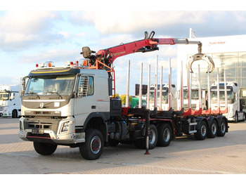 Volvo FMX 500, 6x6, EURO 6+TRAILER TOM SERVICE, SAF timber truck for sale  Czechia Praha 9 Černý Most, EK36494