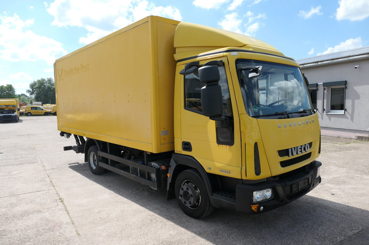 Box van IVECO EuroCargo ML 75 E 16 P LBW LUFT AUTOMATIK COC EU