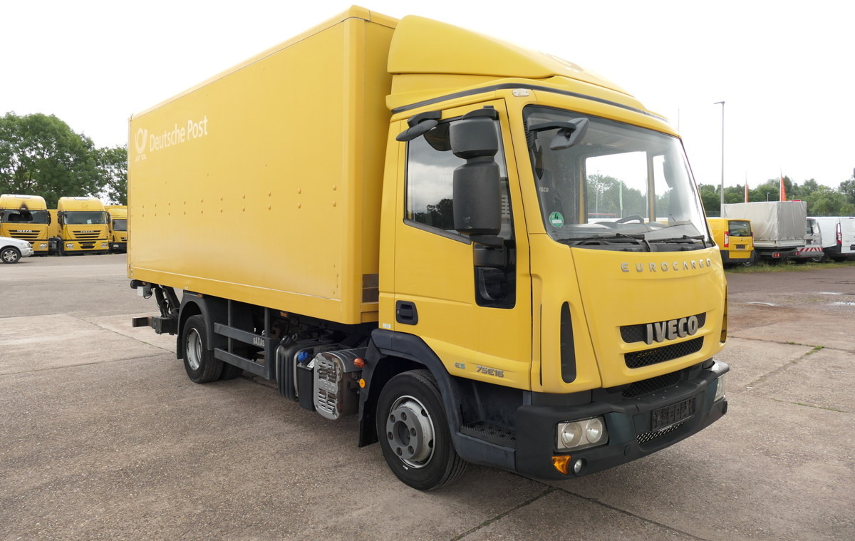 Box van IVECO EuroCargo ML 75 E 16 P LBW LUFT AUTOMATIK EURO-5