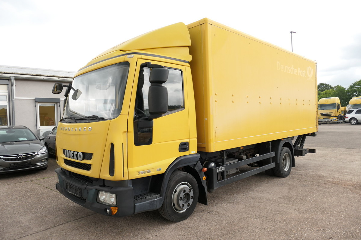 Box van IVECO EuroCargo ML 75 E 16 P LBW LUFT AUTOMATIK EURO-5