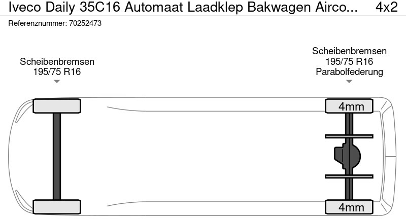 Box van Iveco Daily 35C16 Automaat Laadklep Bakwagen Airco Camera Meubelbak Koffer Gesloten laadbak 18m3 Airco