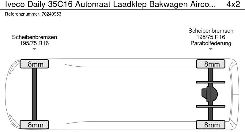 Box van Iveco Daily 35C16 Automaat Laadklep Bakwagen Airco Camera Meubelbak Koffer Gesloten laadbak Airco