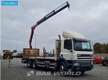 Dropside/ Flatbed truck, Crane truck DAF CF85.410 6X4 Fassi F155A.0.23 kran Cane Retarder Big-Axle Euro 5: picture 4