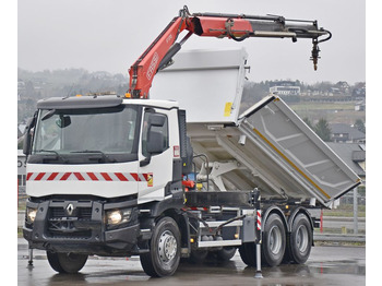 Crane truck, Tipper Renault C380 *KIPPER 5,10 m* FASSI F175A.0.22+FUNK /6x4: picture 3