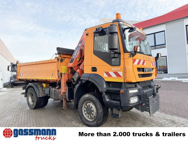 Tipper, Crane truck Iveco Trakker AD190T33W 4x4, Winterdienstausstattung,: picture 11