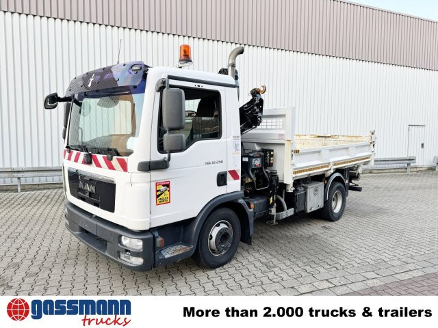 Tipper, Crane truck MAN TGL 12.250/340 4X2 BB, Bordmatik, Kran Hiab 066: picture 8