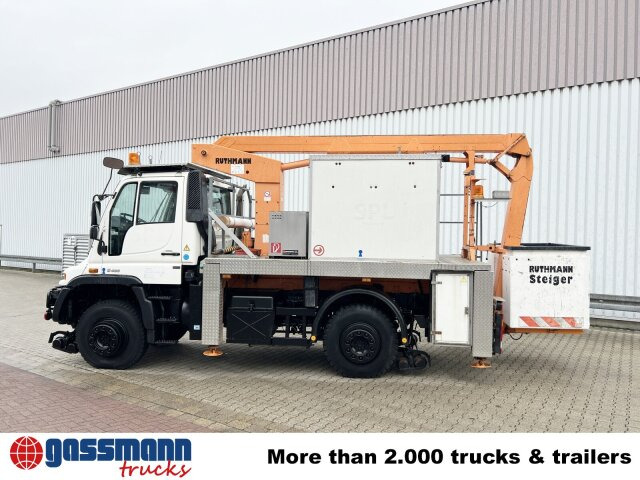 Truck mounted aerial platform, Municipal/ Special vehicle Unimog U 400 4x4, Zweiwege ZW110, Ruthmann Steiger 13m: picture 12