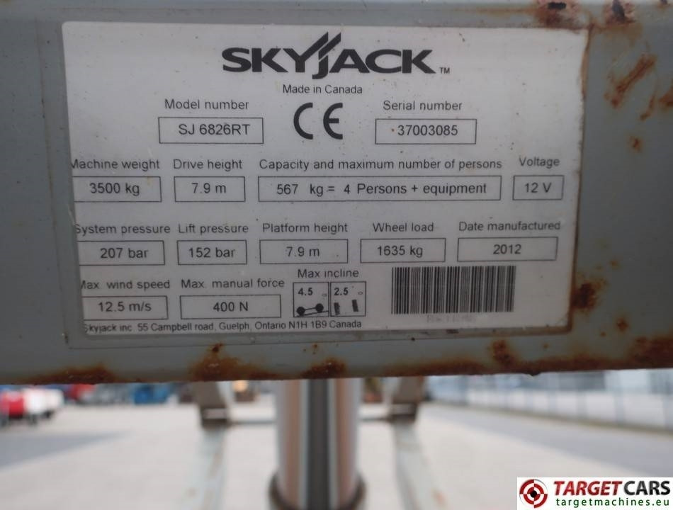 Leasing of SkyJack SJ6826 RT Diesel 4x4 Scissor Work Lift 992cm  SkyJack SJ6826 RT Diesel 4x4 Scissor Work Lift 992cm: picture 11