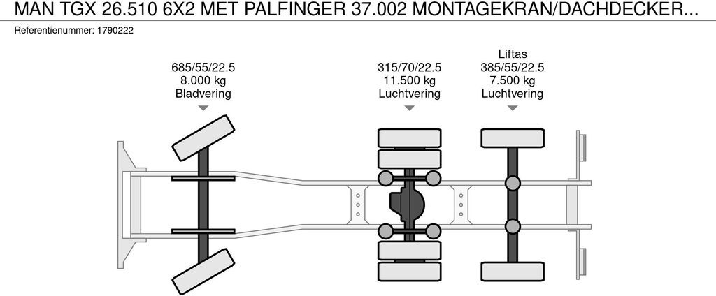 Crane truck, Curtainsider truck MAN TGX 26.510 6X2 MET PALFINGER 37.002 MONTAGEKRAN/: picture 30