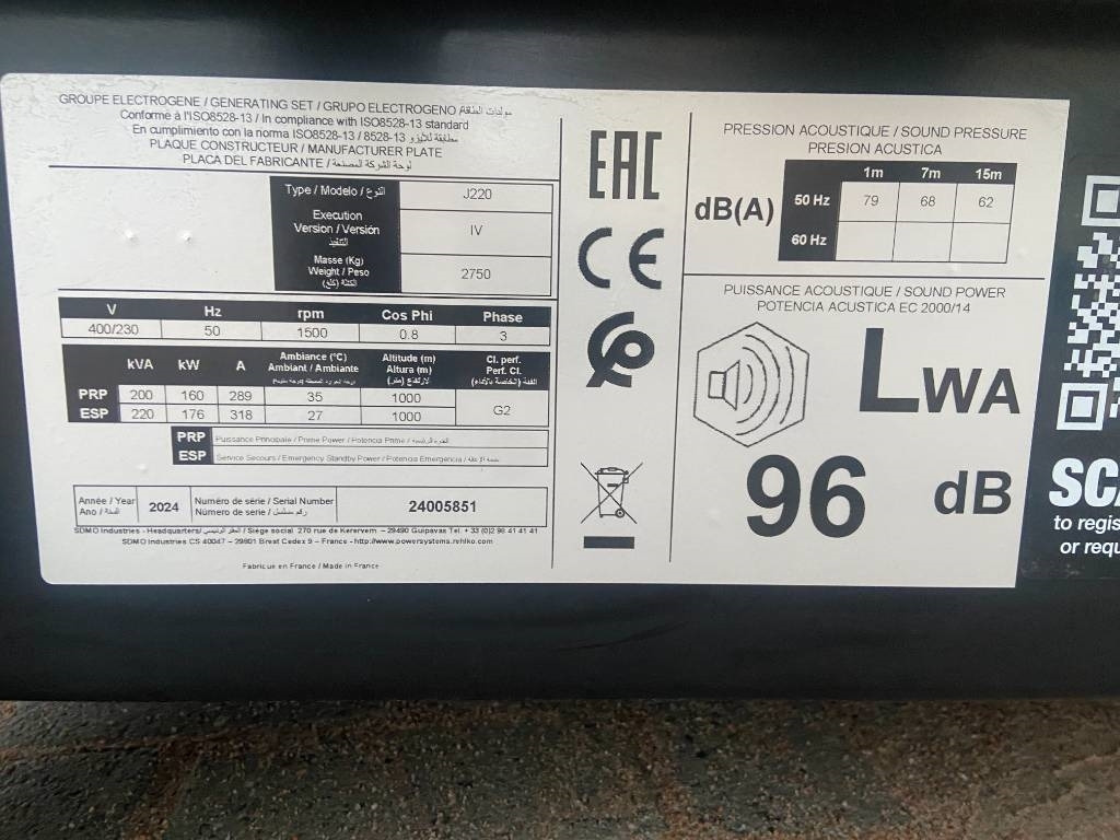 New Generator set Sdmo J220 - 220 kVA Generator - DPX-17110: picture 6