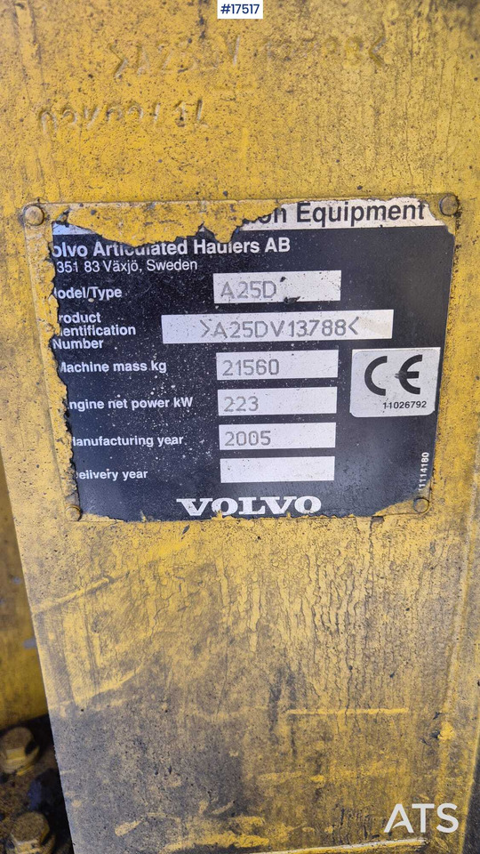 Leasing of  VOLVO A25D (2005) VOLVO A25D (2005): picture 18