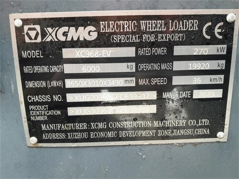 Wheel loader XCMG XCMG XC968-EV ELEKTRISK: picture 20