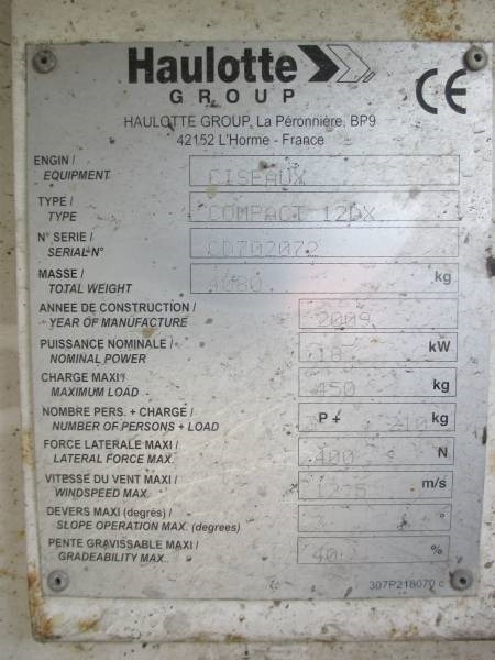 Scissor lift Haulotte Compact 12 DX: picture 11