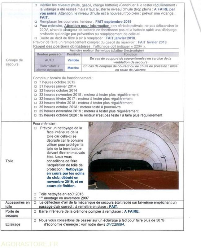 Tool/ Equipment Structure gonflable terrain de tennis (bulle de tennis) DITEC + éclairage intérieur: picture 14