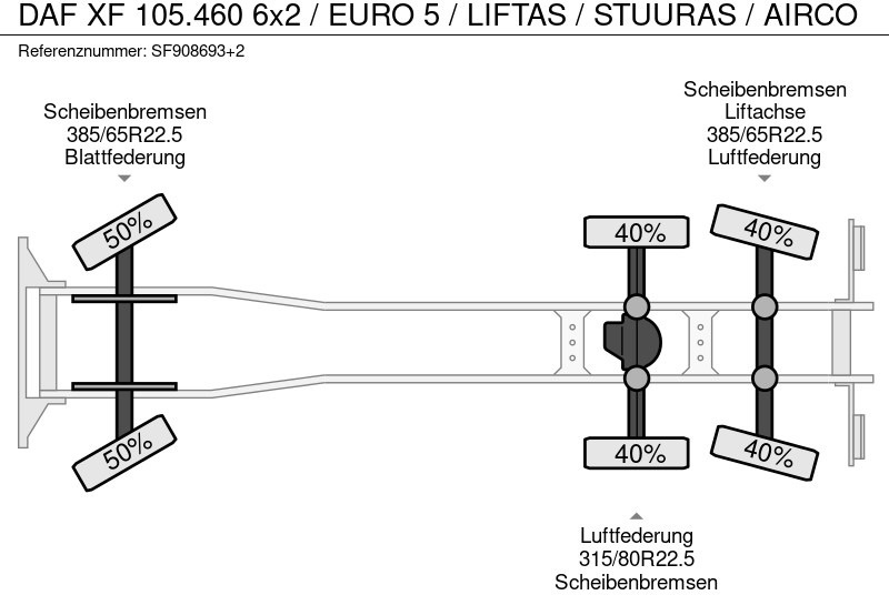 Cab chassis truck DAF XF 105.460 6x2 / EURO 5 / LIFTAS / STUURAS / AIRCO: picture 13