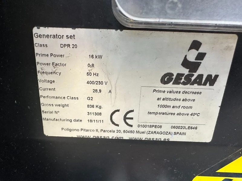 Generator set GESAN DPR 20 Perkins Leroy Somer 20 kVA Supersilent Rental generatorset: picture 9