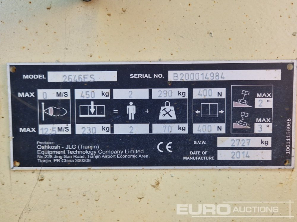 Aerial platform 2014 JLG 2646ES: picture 22